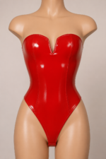Body Enterizo Strapless Efecto Charol Brillante para Mujer