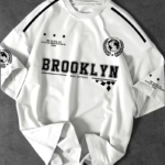 Playera Oversize Blanca Streetwear Brooklyn Estilo Universitario Casual