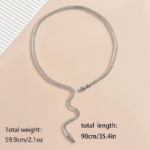 Collar Serpiente con Cristales Brillantes Joya Elegante y Ajustable para Mujer - Imagen 4