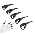 Set De 5 Extensiones Para Uñas Tipo Garra Negra Cosplay