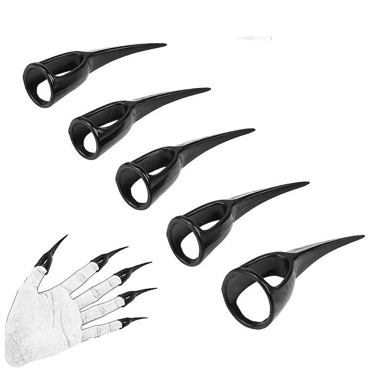 garras Set De 5 Extensiones Para Uñas Tipo Garra Negra Cosplay - Imagen 1