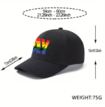 Gorra de Béisbol Negra Orgullo LGBTQ+ Gay Pride - Imagen 2