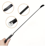 Fusta de Castigo Flexible Negra con Mango Ergonómico y Lengüeta de Cuero - Imagen 4