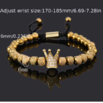 Pulsera de Cuentas con Dije de Corona Imperial y Pedrería
