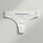 Tanga Blanca de Algodón Acanalado con Elástico Confort Soft Underwear