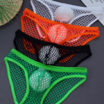 Slip de Malla Transparente para Hombre Ropa Interior Transpirable y Elástica