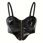 Top Corset de Vinilo Negro Brillante