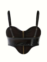 Top Corset de Vinilo Negro Brillante - Imagen 4