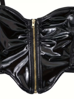 Top Corset de Vinilo Negro Brillante - Imagen 3