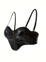 Top Corset de Vinilo Negro Brillante - Imagen 2