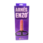 Arnés Enzo' con Consolador de Silicona Arnés Ajustable para Parejas ROKY Toys