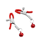 Pinzas para Pezones Ajustables con Puntas de Silicona y Cascabeles Accesorio BDSM y Seducción