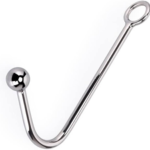 Gancho Anal de Acero Inoxidable con Punta de Esfera y Argolla de Sujecion : Accesorio BDSM de Restriccion