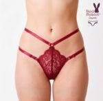 Panty Tanga Strappy de Encaje Roja Bad Rabbit Lencería Sensual - Imagen 2