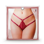 Panty Tanga Strappy de Encaje Roja Bad Rabbit Lencería Sensual