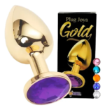 Plug Anal Metálico Joya Gold con Gema de Cristal Diseño Elegante y Anatómico