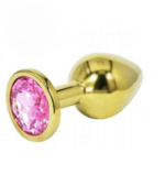 Plug Anal Metálico Joya Gold con Gema de Cristal Diseño Elegante y Anatómico - Imagen 2