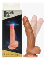 Realistic Dildo 6 Inch con Ventosa Thin Dong Dildo Realista