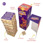 Juego de Mesa Jenga Picante con Retos y Shots para Adultos