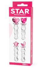 Estimulador Íntimo Star De Vidrio Con Diseños Decorativos