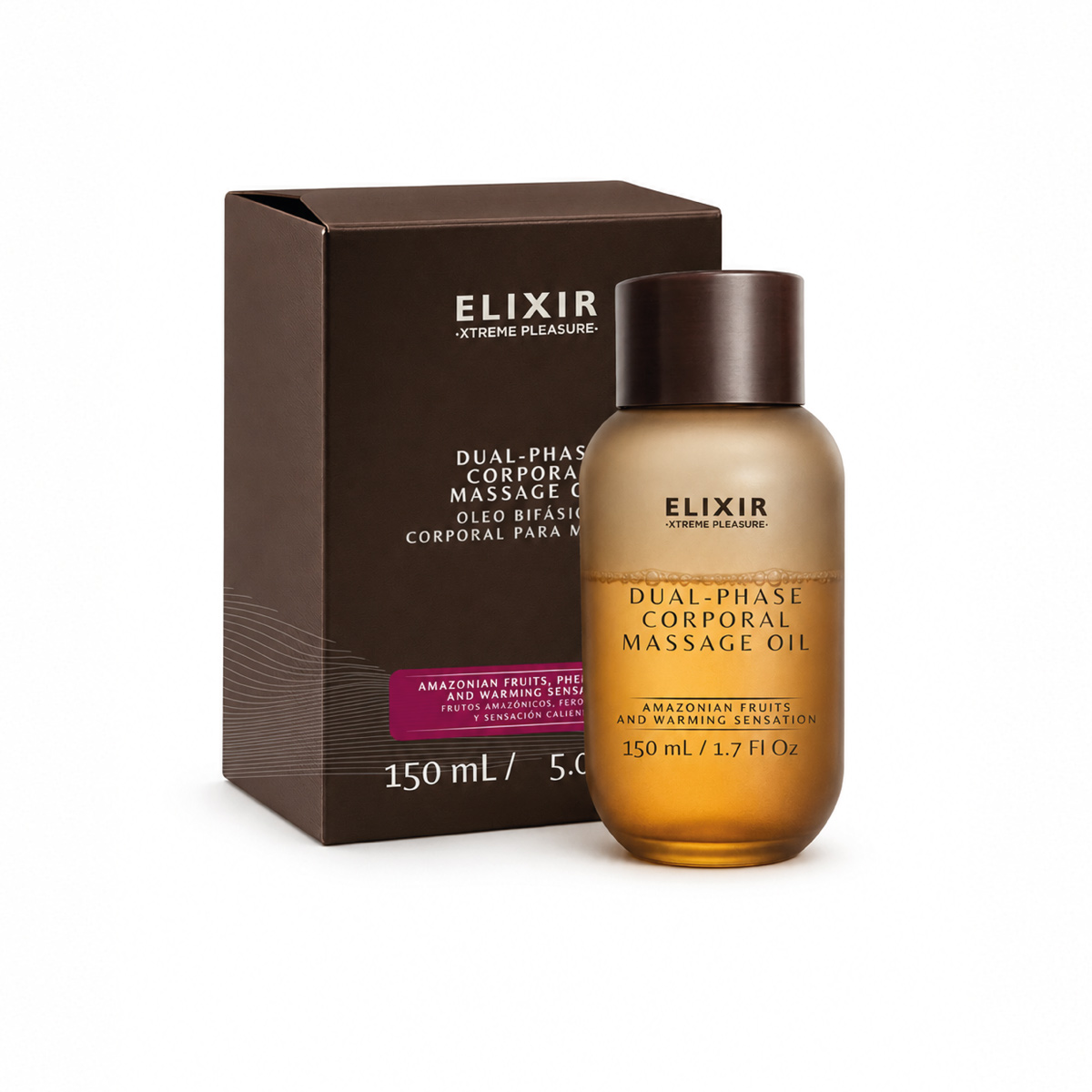 aceite-bisafico.jpg Óleo Bifásico Corporal para Masaje Elixir Xtreme Pleasure Frutos Amazónicos y Efecto Calor 150 ml - Imagen 1