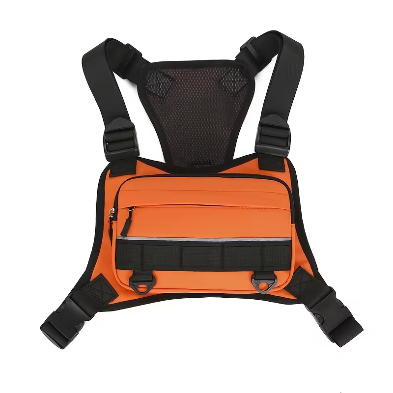 chalecobolsillos Chaleco Táctico Porta Accesorios Naranja Y Negro - Imagen 1
