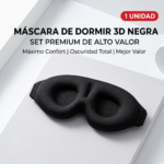 Máscara de Dormir 3D Negra Diseño Contorneado Cero Presión y Oscuridad Total