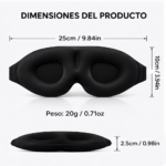 Máscara de Dormir 3D Negra Diseño Contorneado Cero Presión y Oscuridad Total - Imagen 2