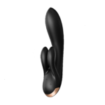 Vibrador Satisfyer Double Flex Negro con Acabado Oro Rosa