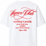 Camiseta Oversize Blanca Stynvo Club Con Estampado Rojo